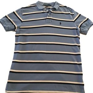 Men’s Ralph Lauren Blue/White Striped Polo Shirt